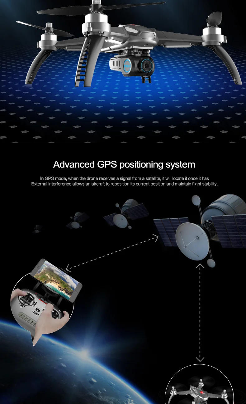 MJX B5W RC drone camera wifi GPS quadcopter Drone 5g wifi One Key Return 4ch follow me dron