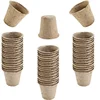 Morezhome Eco-friendly round paper pulp Nursery cup Peat Pots 100pcs/set with 100pcs plant tags