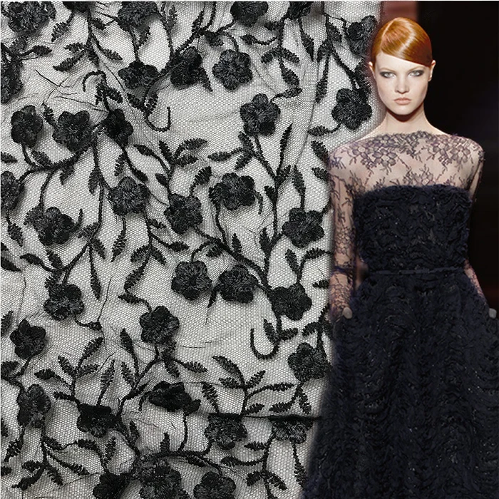 柔软面料设计 3d 花卉绣花薄纱面料服装配件 - buy 刺绣薄纱面料,3d