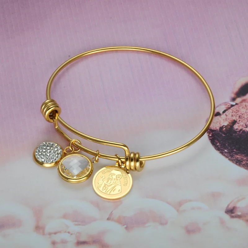 Wholesale Custom Gold Stainless Steel Alex Extensible Wire Bracelets
