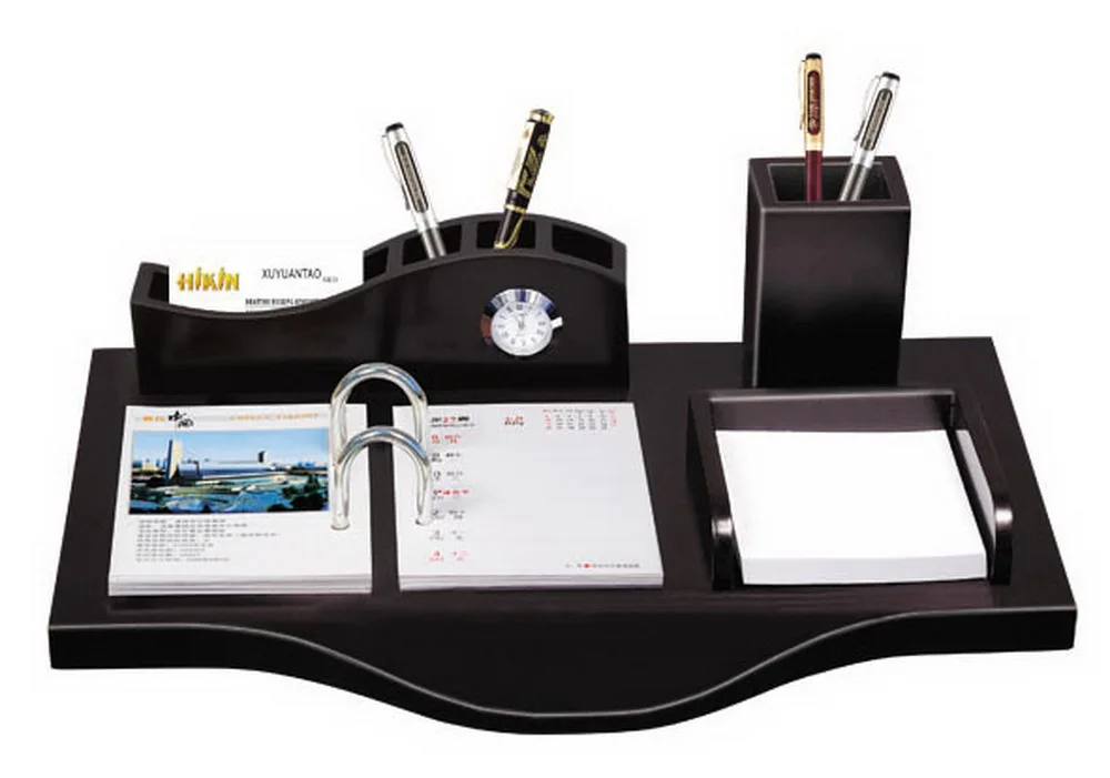 Desktop Calendar Clock Pen Holder Pencil Note Pad Desktop Calendar Clock Pen Holder