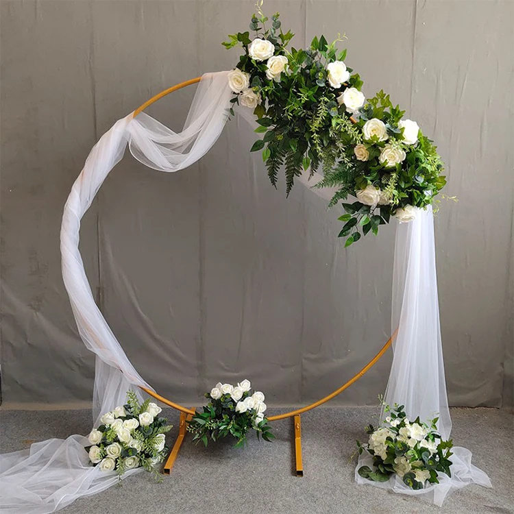 Foldable Wedding Artificial Flowers Backdrop Circle Arch Decoration ...