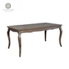 French Country Style Grey Washed Solid Oak Wood Dining Table