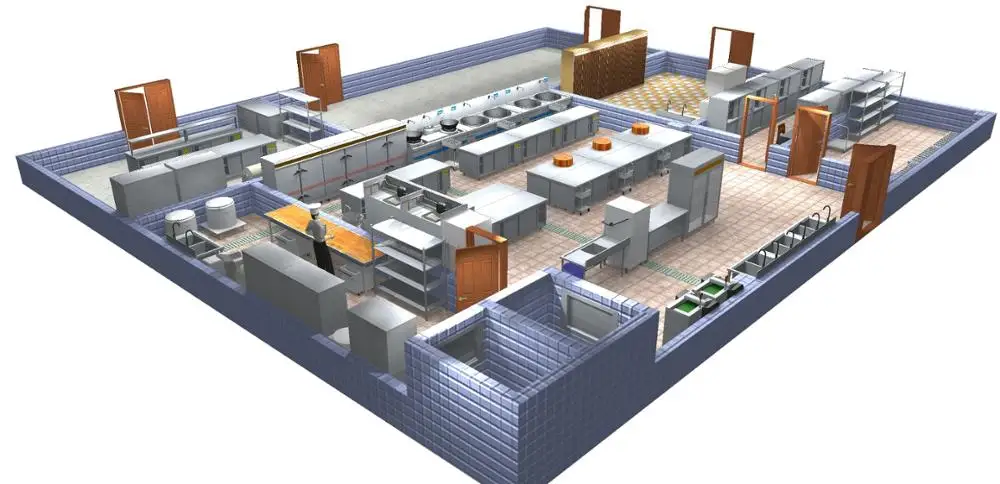 Cad-zeichnung Großküchen Mit 3d Design Und Ganze Küche Lösung - Buy