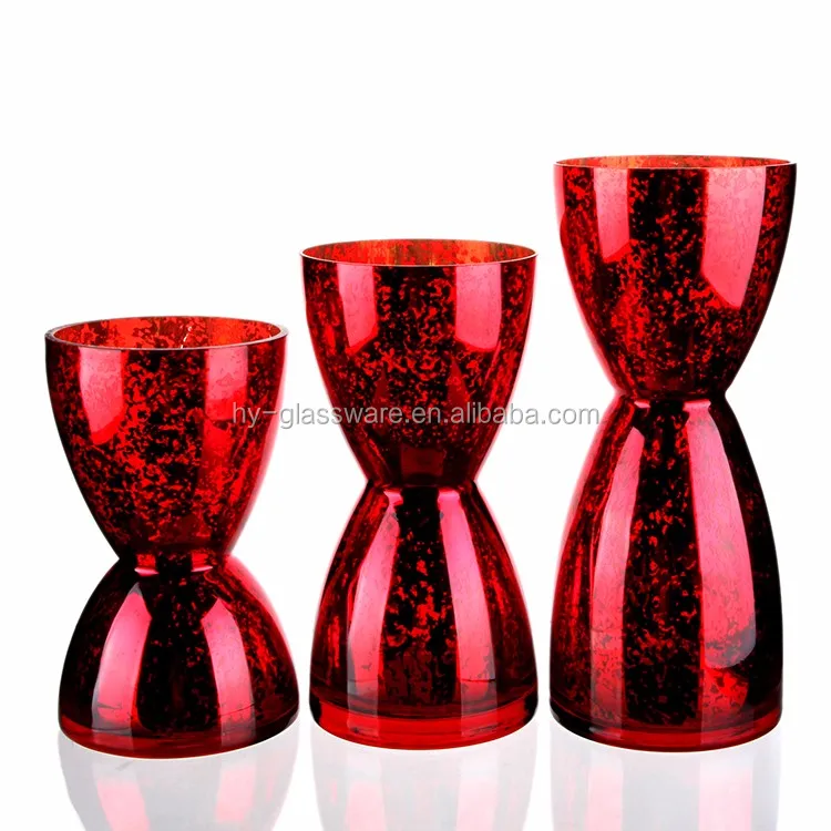 Hongyi Glass Flower Vase/colored Glass Vase Wholesale/red Glass Vase