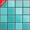 Stock crystal bathroom glass wall tile mosaic pattern green square 25x25