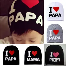 Fashion Baby Newborn Toddler Infant I Love PAPA MAMA Caps Unisex Elastic Hats New Kids Boy