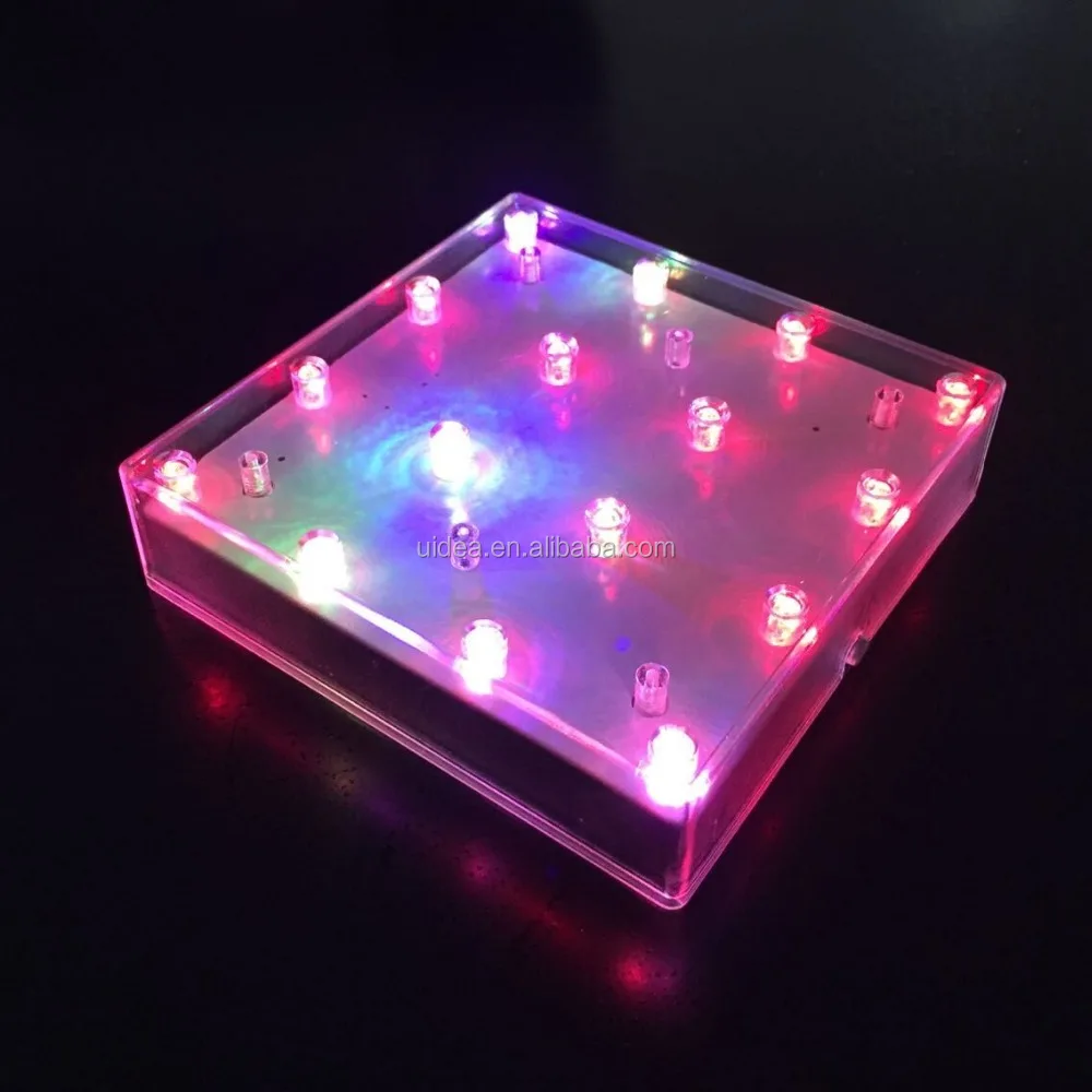 5 Inch Crystal Display Base Light / 5 Inch Led Square Vase Base Light