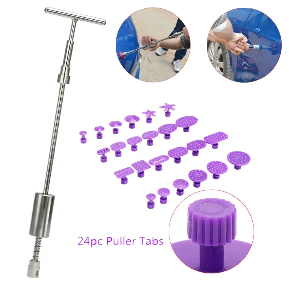 Paintless Auto Body Repair Tool Kit Black Bridge Dent Puller Glue Puller Tabs Glue Shovel for Auto Dent Removal Minor dents Door Dings and Hail Damage VTOLO Paintless Dent Puller