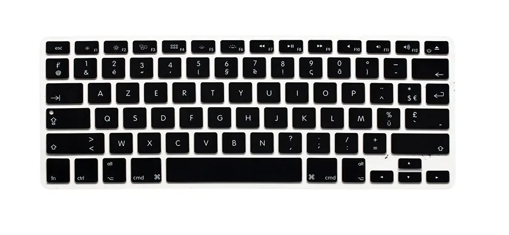 HQF Notebook SiliconeFrench Belgian Keyboard Skin Protection Laptop Layout for All Apple MacBook Air Pro 13 15 US Version Sea Blue French//English Keyboard Cover