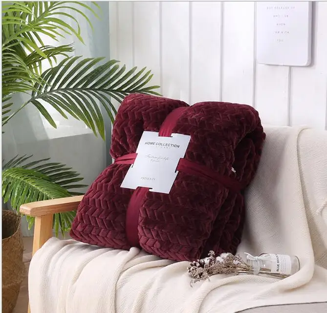 High Quality Soft Double Wool Cashmere Blanket Bed Sofa Winter Thick