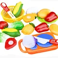 12PC Set Plastic Kitchen toy Fruit Vegetable Cutting Kids Pretend Play Toy Educational Cook Cosplay kitchen