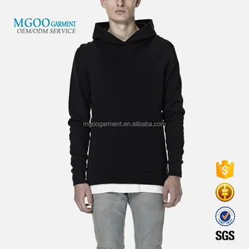 thick plain black hoodie