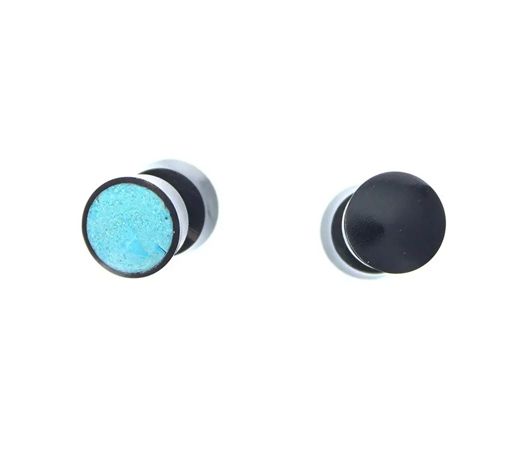 Black Plug Earrings Men Find Deals On Get Quotations Tribal Shack Turquoise Fake Plugs Gauges Earrings 11mm Plug Hand Carved Black Horn