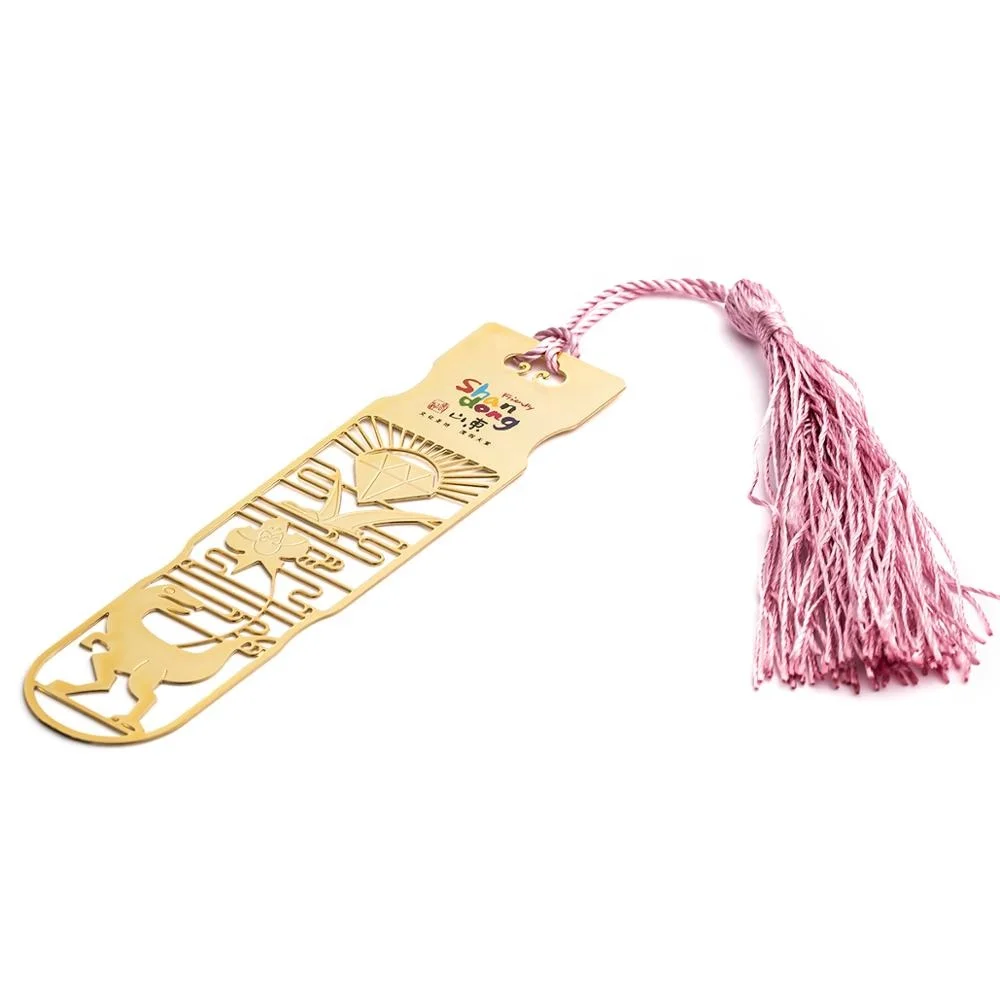 Custom logo aluminum metal feather snowflake butterfly enamel ribbon christmas design paper metal bookmark