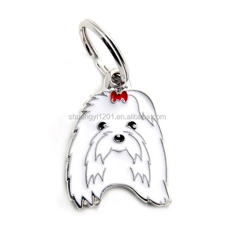 Lucu Realistis Jenis Anjing Maltese Liontin Hewan Pesona Pribadi