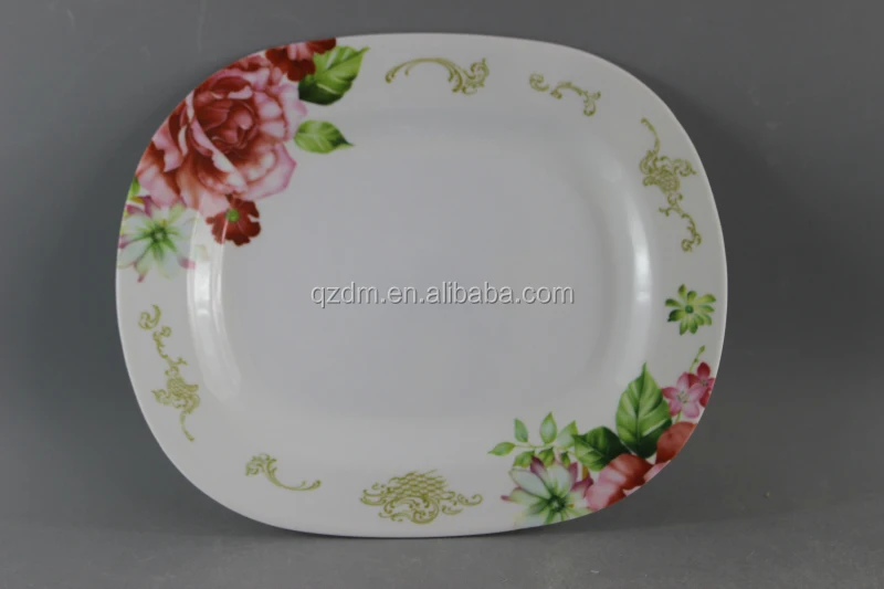 Cheap Square Melamine Dessert plate Picnic oval plate