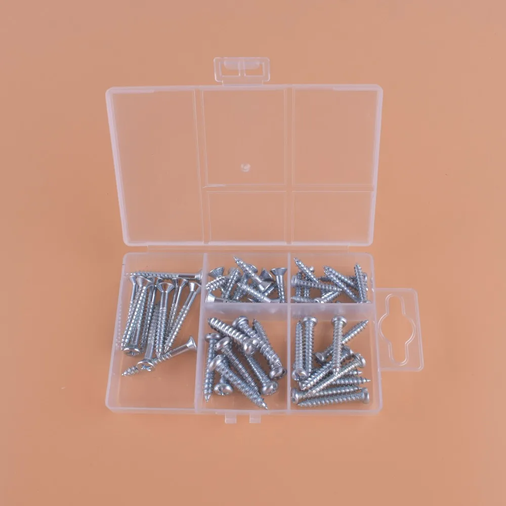 
Factory sale cheap 48 pcs hardware kit flat head self tapping screw 