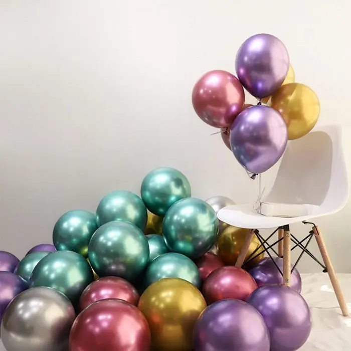 12inch Latex Metallic Balloons Birthday Party Balloons Helium Shiny