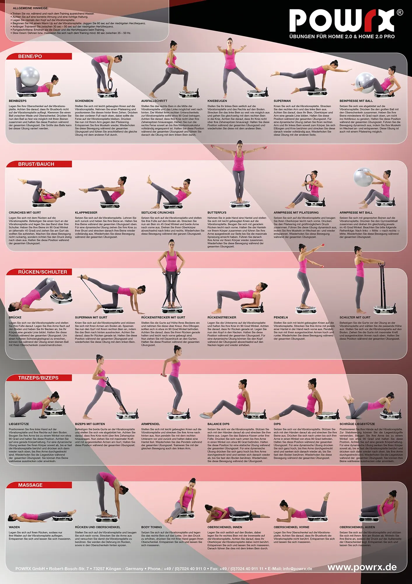Portable Pilates Workout Chart