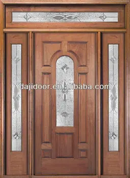 Exterior Sapele Solid Wooden Doors Design With Side Panel