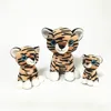 Big blue eyes cute quality Tiger plush fluffy sitting animal gift toy