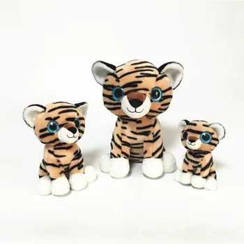 Mata Biru Besar Kualitas Lucu Harimau Mewah Berbulu Duduk Hewan