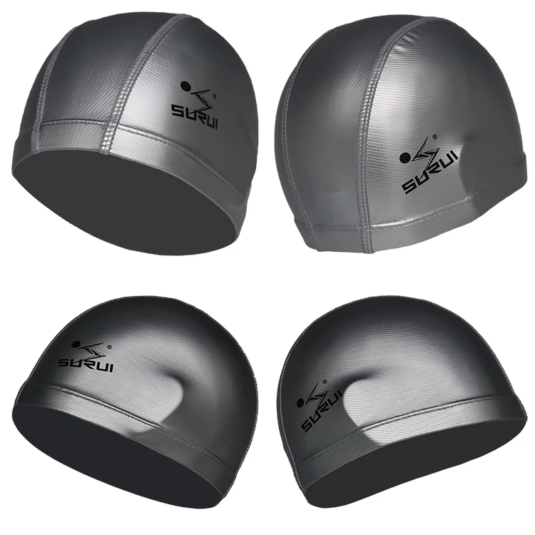 trendy designer PU Coated Swim Cap with Your Logo for adults