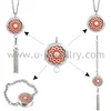 Custom sunflower jewelry set stainless steel locket bracelet and necklace sets essential oil diffuser jewelry set