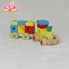 2016 wholesale fashion toy kids wooden block train W04A261
