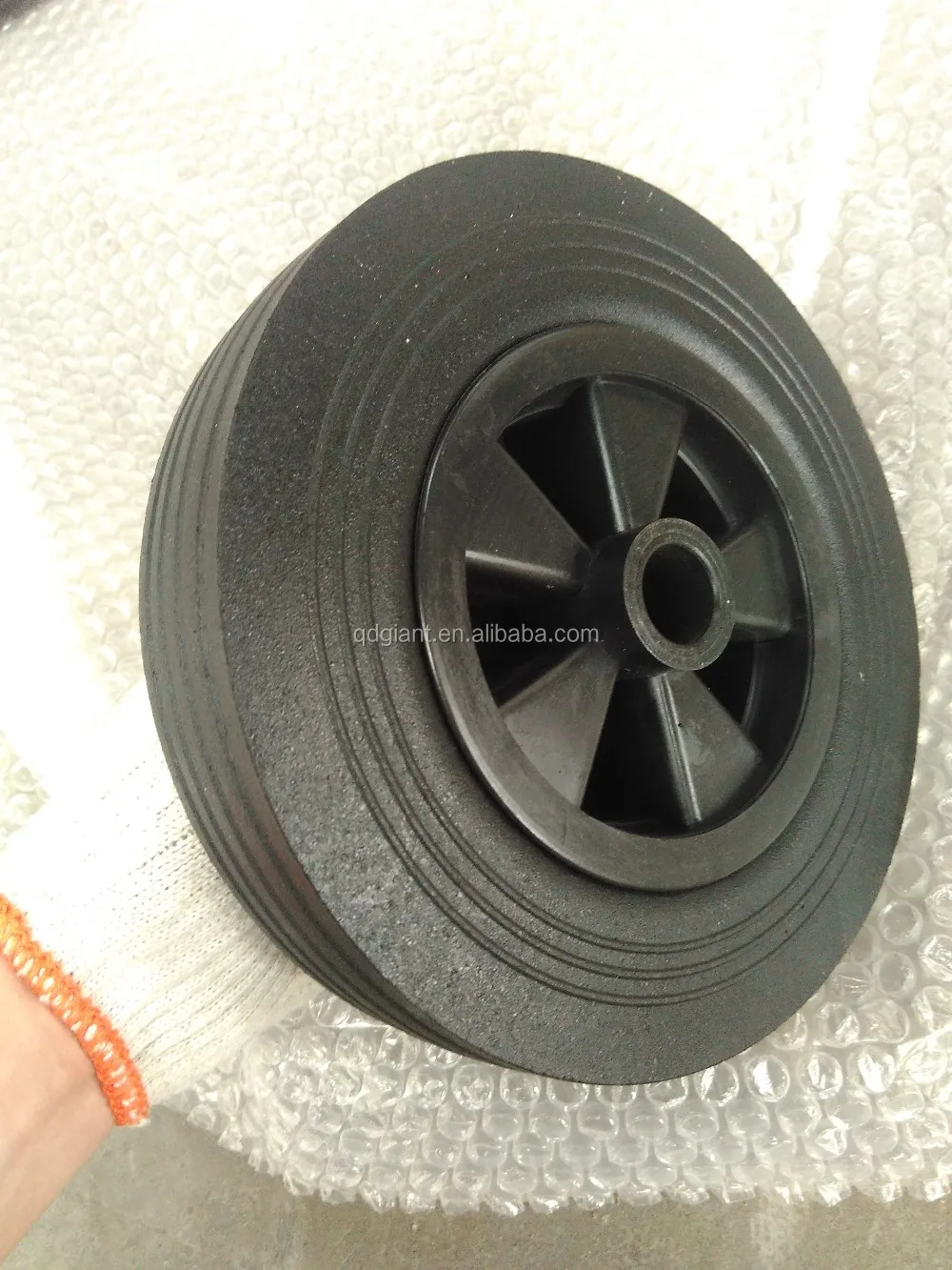 8"solid rubber powder wheel/dustbin wheel