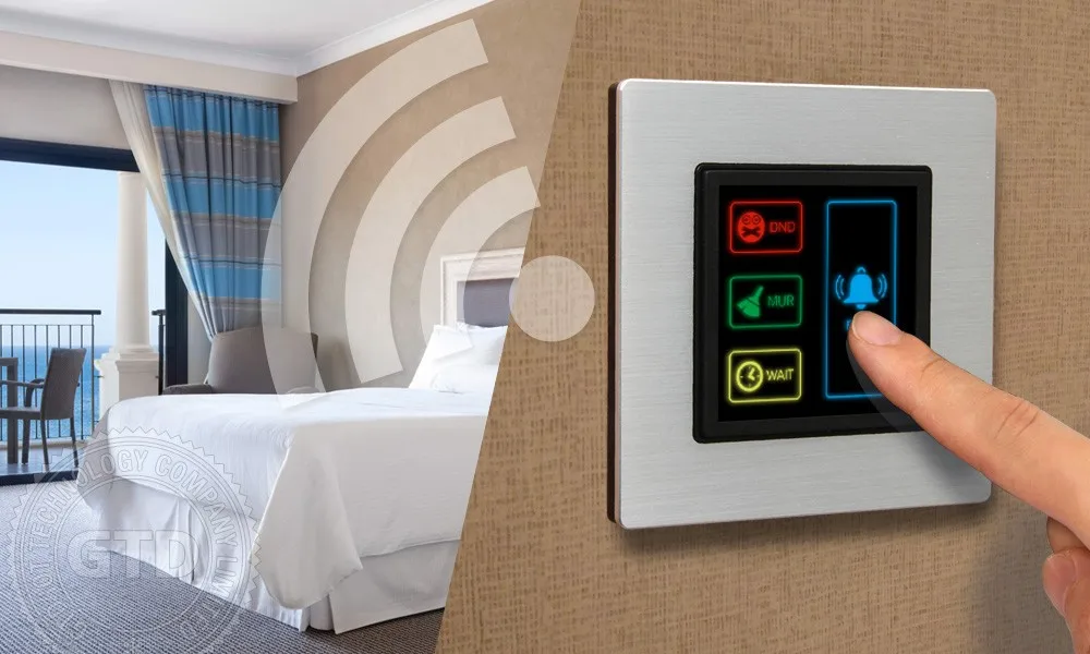 Hotel Room Service Bell System with 2.4GHz Wireless Touch Buttons Make