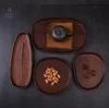 Wholesale Creative Oval Black Walnut Acacia Wood Bread Tray Japanese Handmade Solid Wood Tray