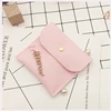 Custom small envelope flap velvet jewelry pouch packaging gift bag with button