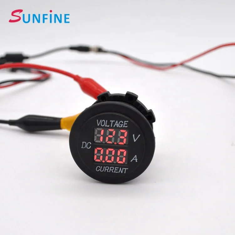 Car Boat Voltmeter Ammeter 2in1 Battery Meter Led Dual Digital Voltage