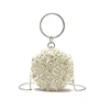 summer ladies chain shining beaded shoulder handbag small round bag diamonds pearl tote bag
