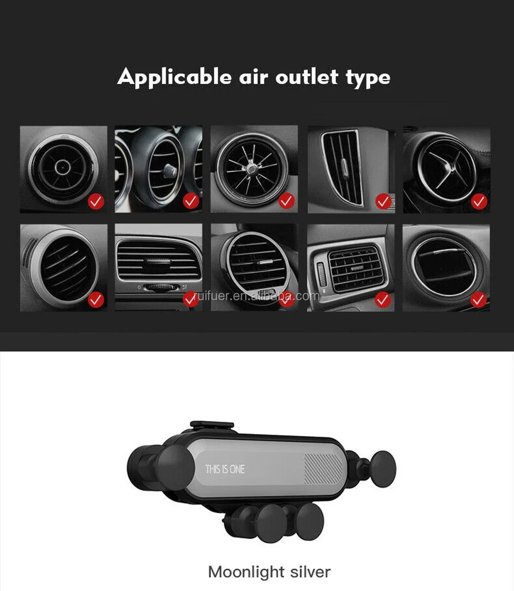 2019 new type 360 degree steering adjustment car air vent holder mini gravity car phone holder Cell Phone Holder .jpg