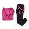 New Style Two Pieces Zip Front Seven Sleeve Seamless Fitness Workout Sport Suit Women