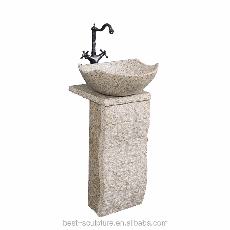 Natural Stone Bathroom Pedestal Sink Round Wash Basin For Sale Buy