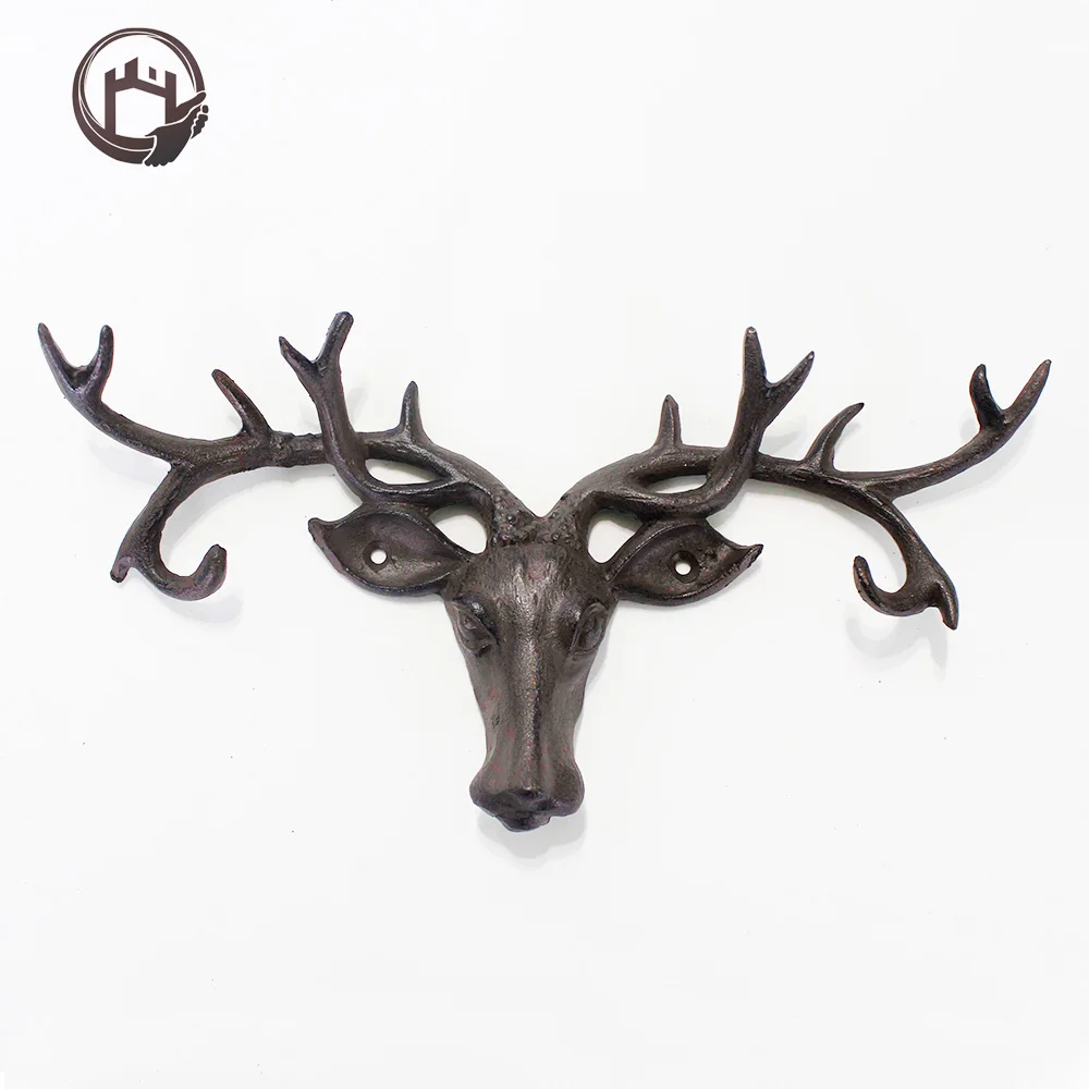 Cast Iron Deer Head Decorative Wall Mounting Hooks Hanger Crafts Buy
