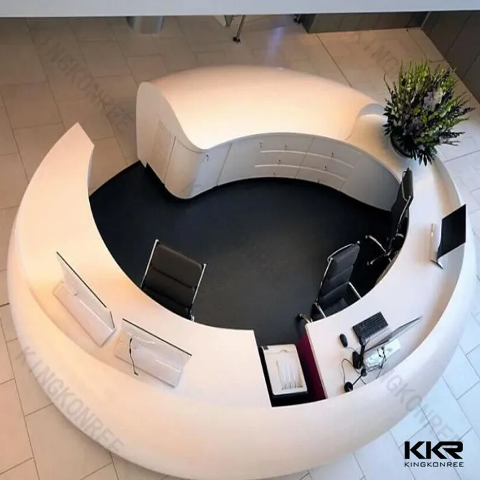 Small Round Reception Desk Front Counter Design