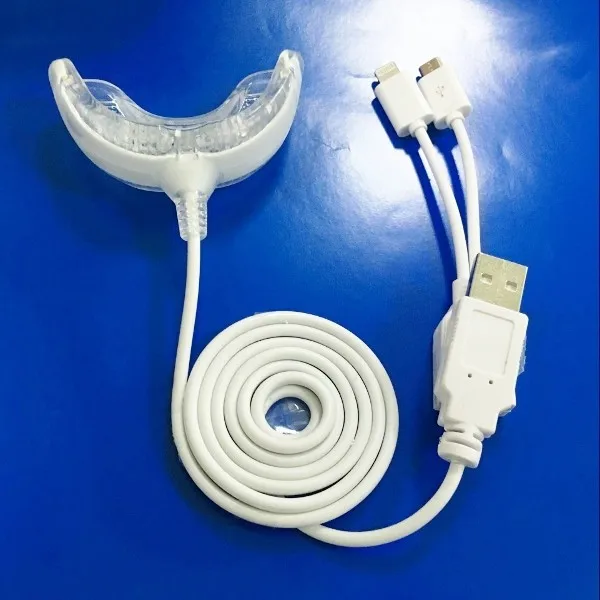 Cheapest 3 in 1 cell phone USB connected mobile dental mini blue whitening teeth led light/device with