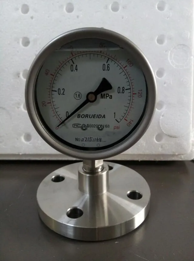 Shakeproof Type Ss Case Oil Filled Diaphragm Pressure Gauge With Radial