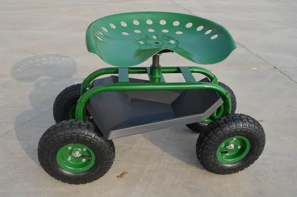 Garden Stool On Wheels : Green Rolling Scoot-N-Do Garden Seat | Top