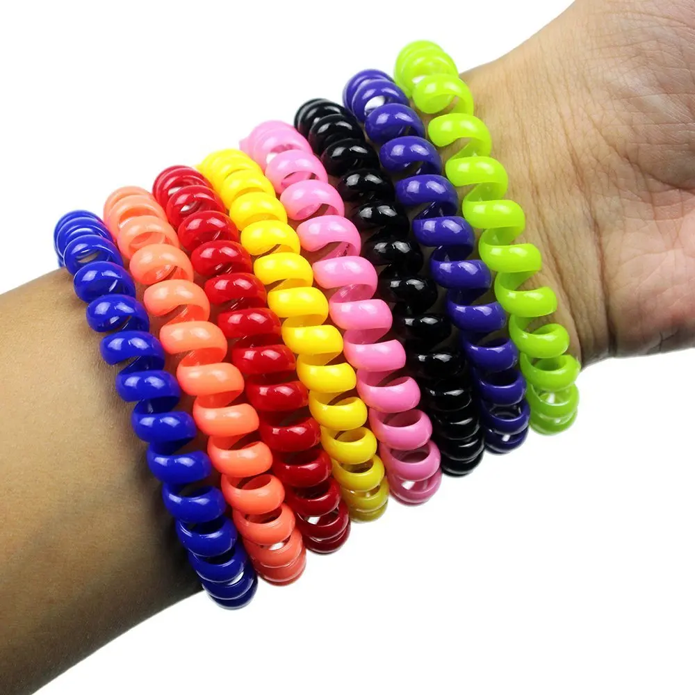 Colorful Coil Stretch Wristband Keychain For Gym Id Badge - Buy ...