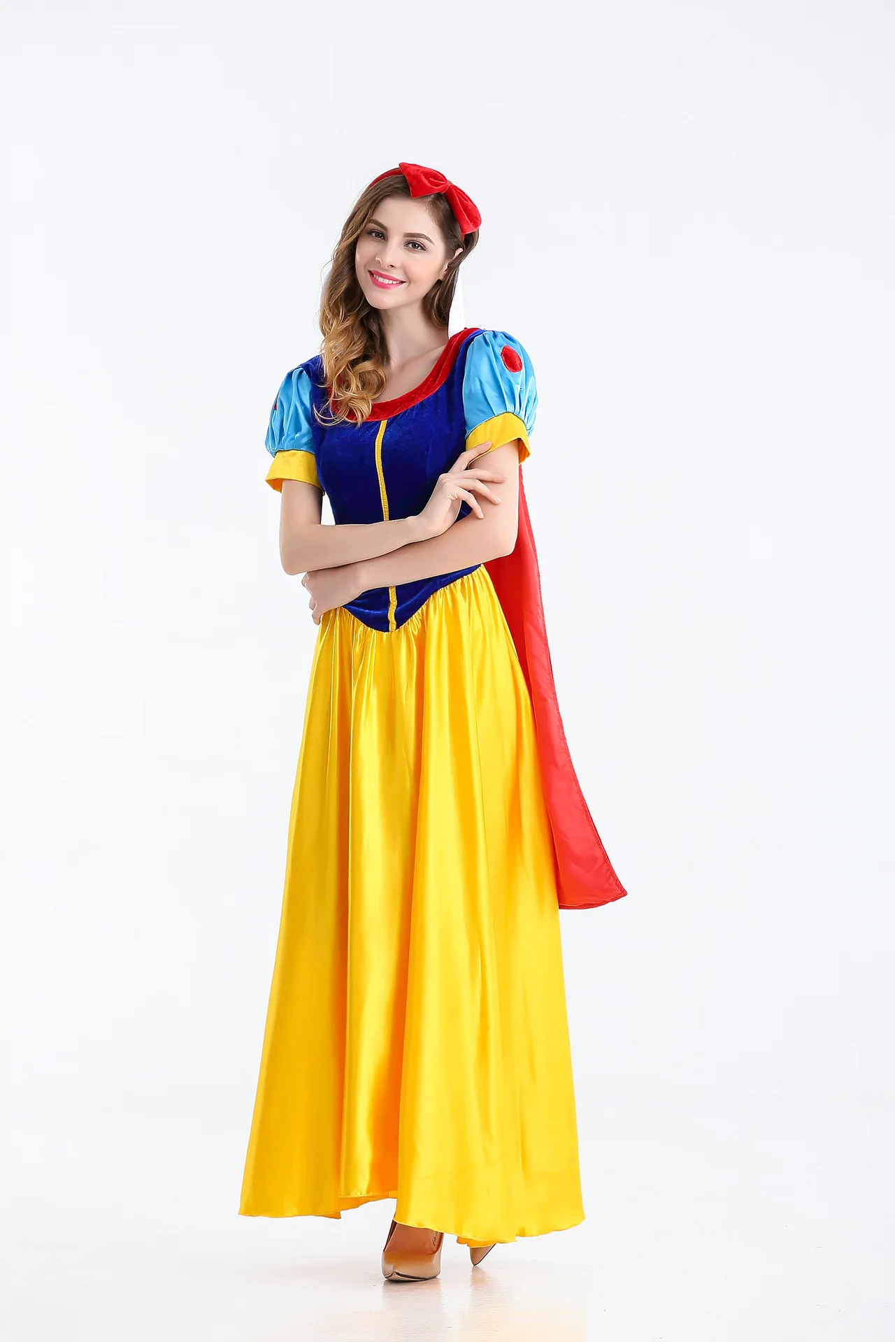 Adult halloween cosplay costume female stage performance wear snow white overskirt Frozen fairy tale women dresses