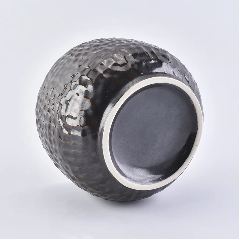 Wholesale Reaction Glazed Ceramic Candle Jar Round Home Decoration