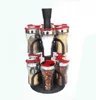 TW914B 12pcs 115ml glass spice jar rack set with plastic lid and stand with hole on ids for different spice