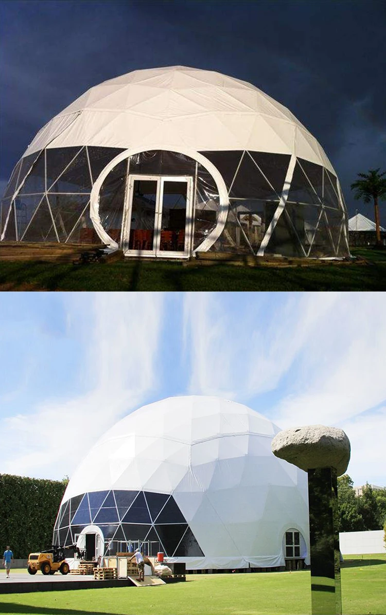 pvc roof metal frame prefabricated domes geodesic