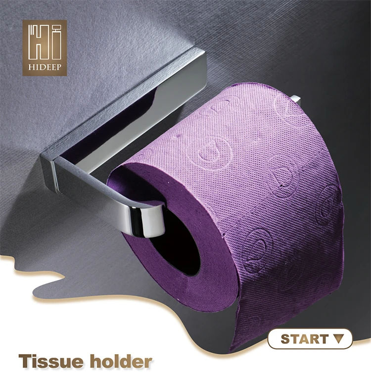 HIDEEP Bathroom Accessories Copper Chrome Square Toilet Paper Holder